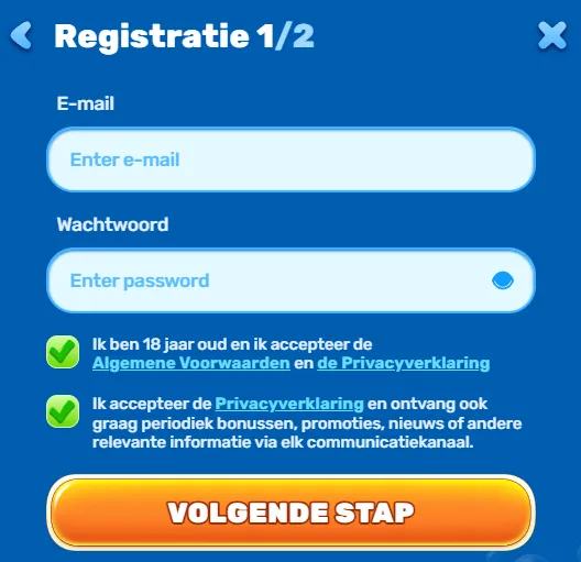 Account aanmaken bij SpinFin Casino - Snelle registratie